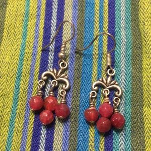 Red agate earrings